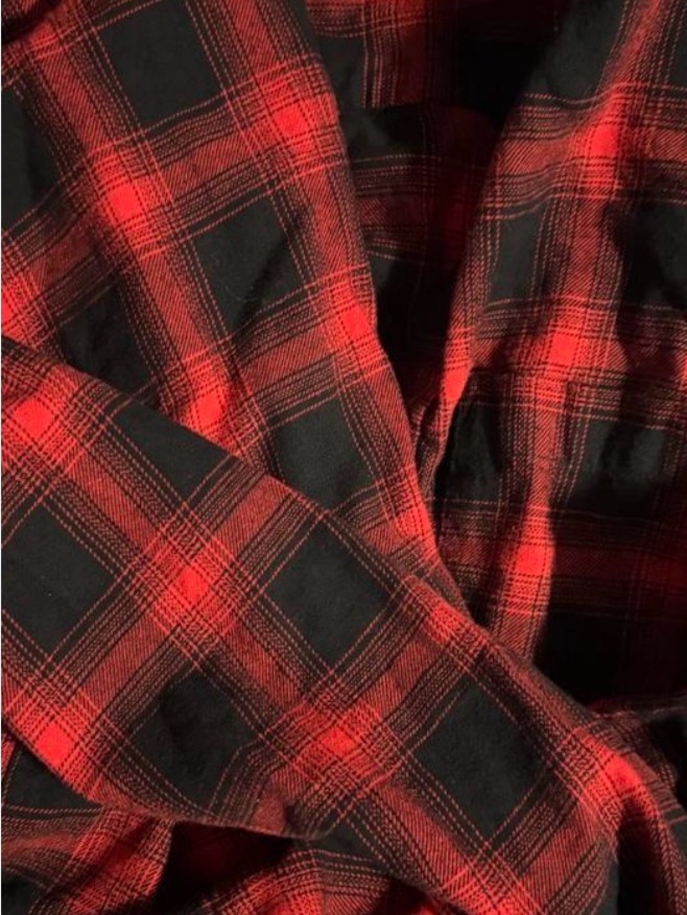 Men's Red and Black Plaid Flannel